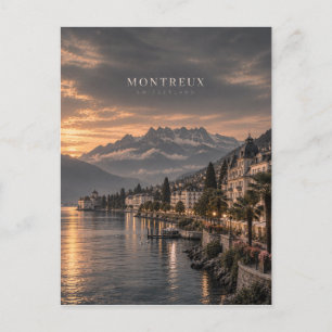 Carte Postale Art cinématique monochrome de Montreux