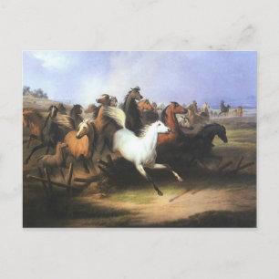 Carte Postale Art Classique Chevaux de course