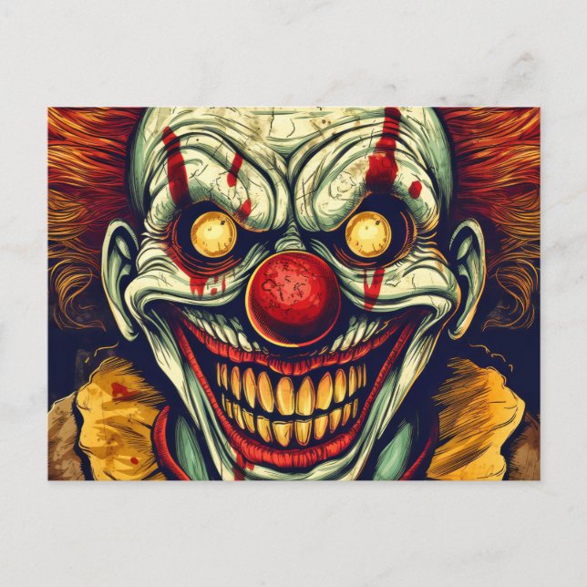 Carte Postale Art clown carnavalesque illustration (Devant)