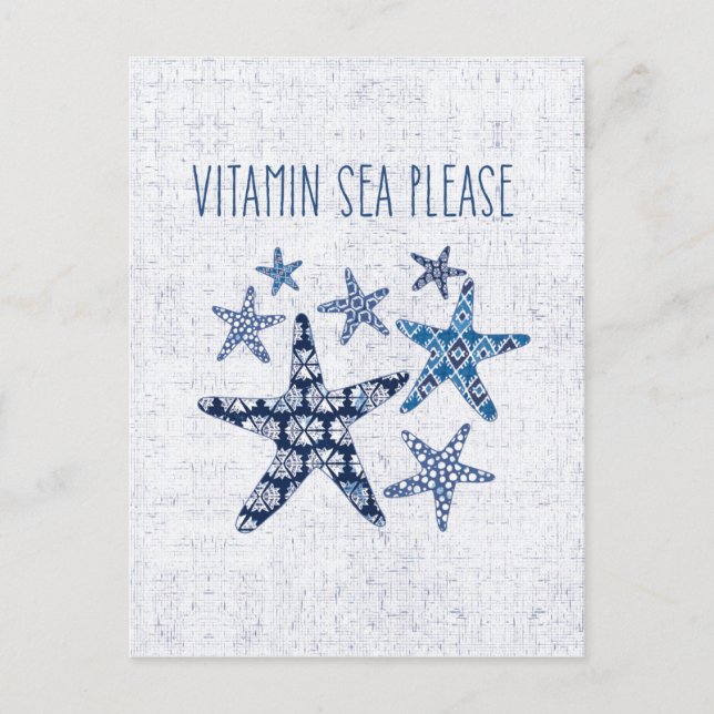 Carte Postale Art côtier | Vitamine Mer S'il vous plaît (Devant)
