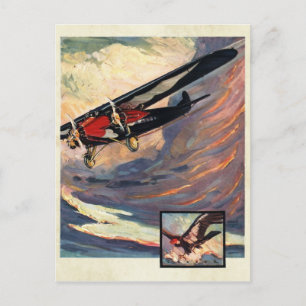 Carte Postale Art couleur de l'avion de l'aviation vintage