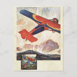 Carte Postale Art couleur de l'avion de l'aviation vintage