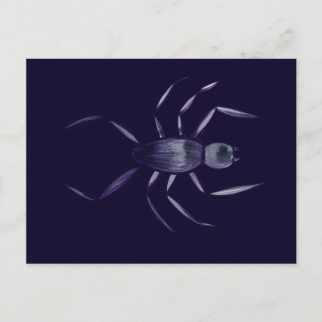 Carte Postale Art d'araignée violette d'Halloween effrayant      (Devant)