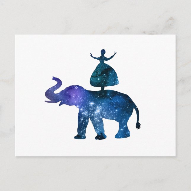 Carte Postale art de ballerine d'éléphant (Devant)