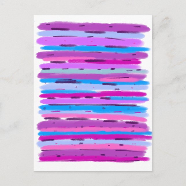 Carte Postale Art de bandes violettes et bleues (Devant)