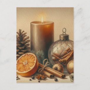 Carte Postale Art de bougie de Noël