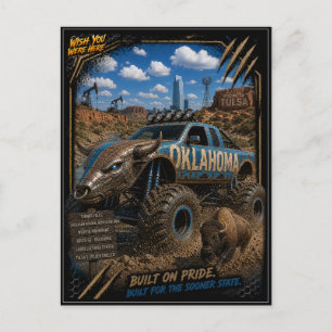 Carte Postale Art de camion monstre tout-terrain Oklahoma