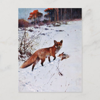 Carte Postale Art de chasse Red Fox
