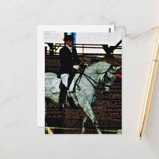 Carte Postale Art de cheval de dressage (Devant/Arrière en situation)