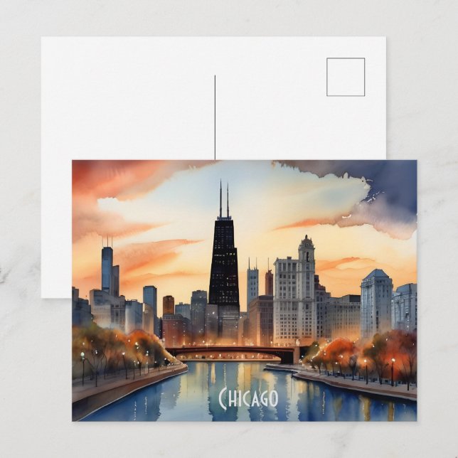 Carte Postale Art de Chicago (Devant / Derrière)