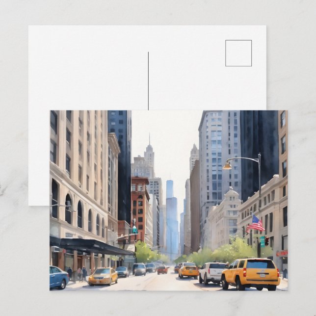 Carte Postale Art de Chicago (Devant / Derrière)