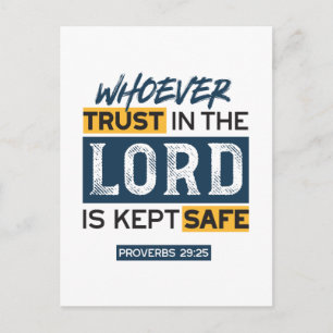 Carte Postale Art de citation biblique - Proverbes 29:25 Confian