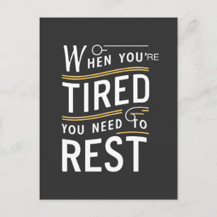 Carte Postale Art de citation motivante minimaliste de repos