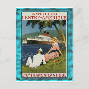 Carte Postale Art de croisière des Antilles vintages