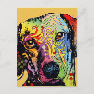Carte Postale art de dachshund coloré