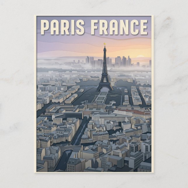 Carte Postale Art de découpe de papier Paris France  (Devant)