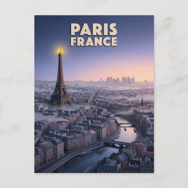 Carte Postale Art de découpe de papier Paris France  (Devant)