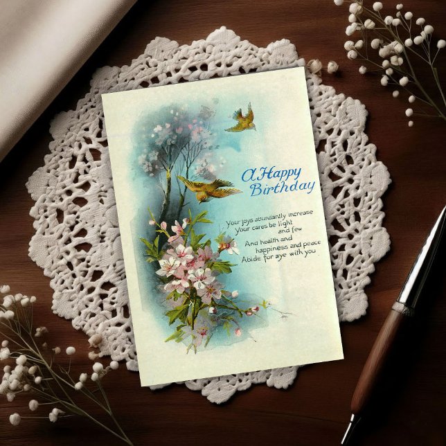 Carte Postale Art de fleur d'anniversaire vintage 1920  (Créateur téléchargé)