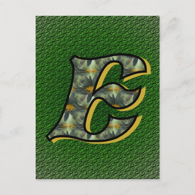 Carte Postale Art de fleur de marguerite avec initiale de monogr (Devant)