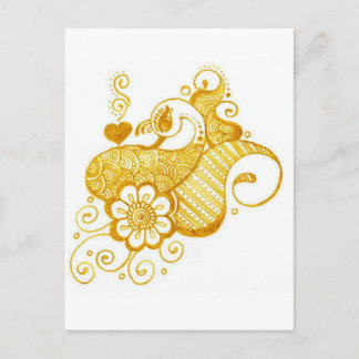 Carte Postale Art de henné de Mehndi d'or