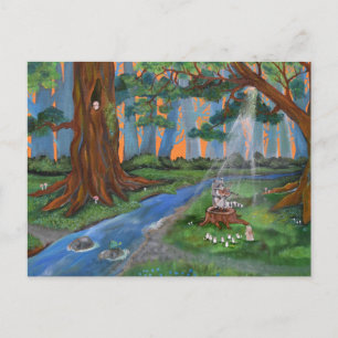Carte Postale Art de la forêt fantaisiste Concert de violon de r