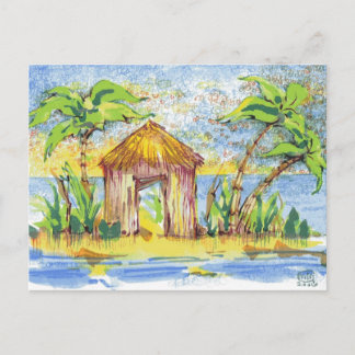 Carte Postale Art de la pop hutte tropicale