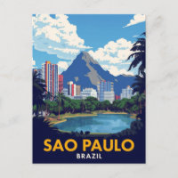 Art de la skyline rétro de São Paulo Brésil