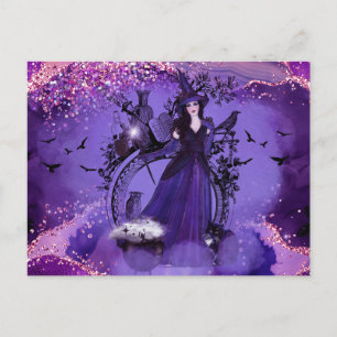 Carte Postale Art de la sorcière d'Halloween par Renee Lavoie