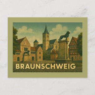 Carte Postale Art de la ville de Brunswick Allemagne