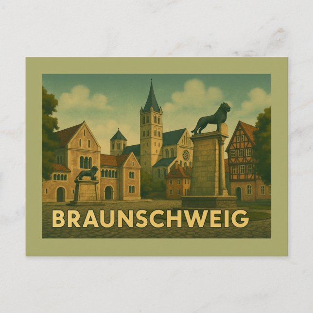 Carte Postale Art de la ville de Brunswick Allemagne (Devant)
