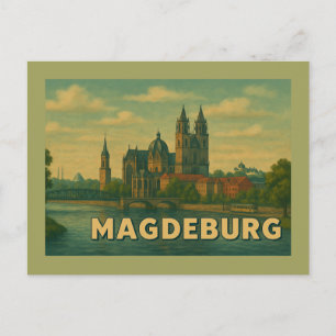 Carte Postale Art de la ville de Magdeburg Allemagne