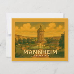 Carte Postale Art de la ville de Mannheim Allemagne
