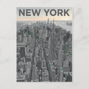 Carte Postale Art de la ville de New York minimaliste