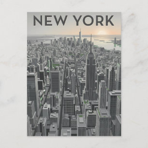 Carte Postale Art de la ville de New York minimaliste