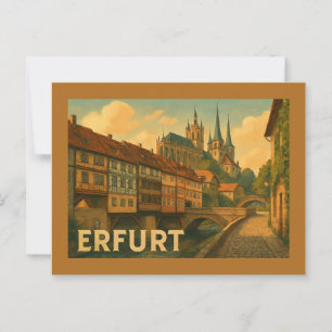 Carte Postale Art de la ville d'Erfurt Allemagne