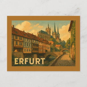 Carte Postale Art de la ville d'Erfurt Allemagne