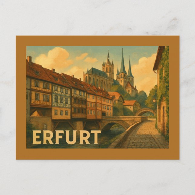 Carte Postale Art de la ville d'Erfurt Allemagne (Devant)