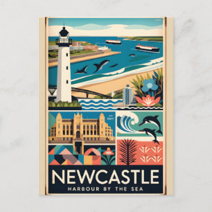 Carte Postale Art de l'affiche de voyage rétro de Newcastle Aust