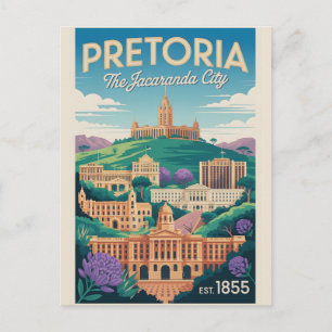 Carte Postale Art de l'affiche de voyage rétro de Pretoria Afriq