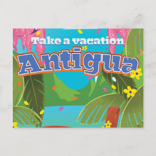 Carte Postale Art de l'affiche de voyage vintage de l'île d'Anti