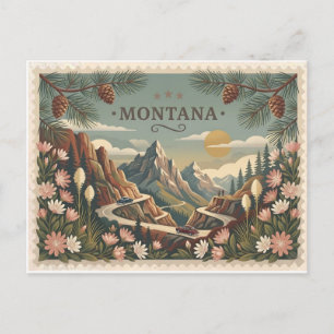 Carte Postale Art de l'affiche de voyage vintage du Montana