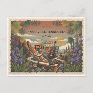 Carte Postale Art de l'affiche vintage de Nashville Tennessee Mu