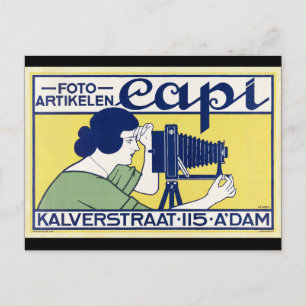 Carte Postale Art de l'affiche vintage d'un vieil appareil photo