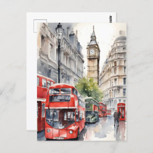 Carte Postale Art de l'aquarelle à Londres
