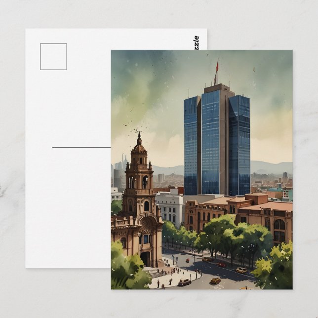 Carte Postale Art de l'aquarelle au Mexique (Devant / Derrière)
