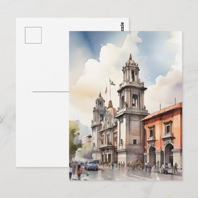Carte Postale Art de l'aquarelle au Mexique (Devant / Derrière)