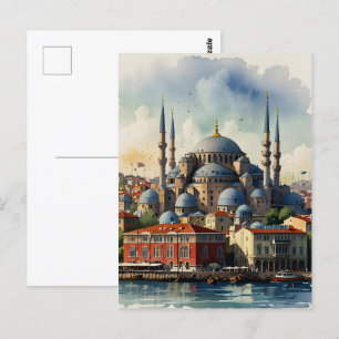Carte Postale Art de l'aquarelle d'Istanbul