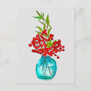 Carte Postale Art de l'aquarelle Red Berries