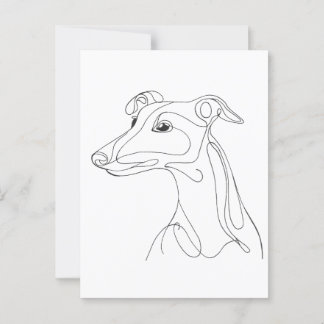 Carte Postale Art de ligne de gris dessiné à la main - Design mi