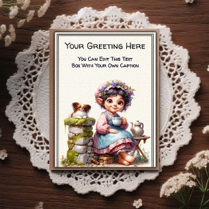 Carte Postale Art de livre de contes de sentiment quotidien fant